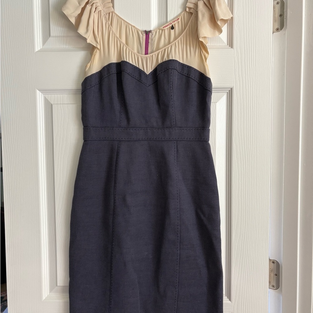 Rebecca Taylor Cream and Black Mini Dress
